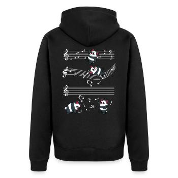 Panda - Unisex Premium Bio Zip Hoodie - Schwarz - Hinten - Nico (187cm)