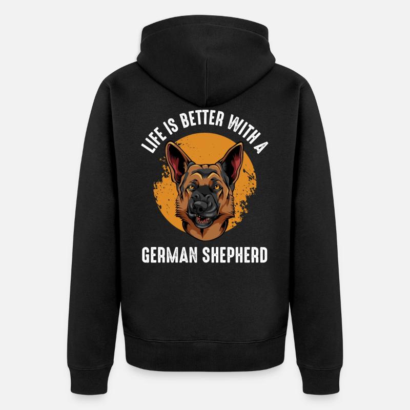 Schäferhund - Unisex Premium Bio Zip Hoodie - Schwarz