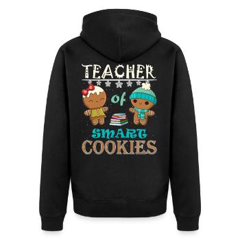 Teacher Of Smart Cookies Christmas Teacher Cookies - Unisex Premium Organic Zip Hoodie - black - Back - Nico (187cm)
