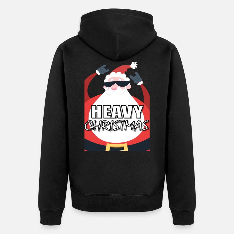 Heavy Christmas Santa Rocker - Veste à capuche bio Premium Unisexe - noir