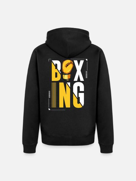 boxer - Unisex Premium Organic Zip Hoodie - black