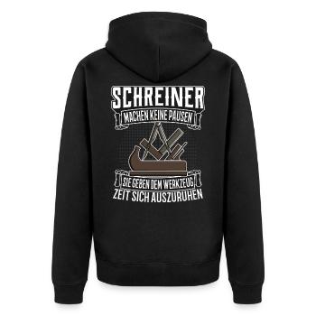 Schreiner Spruch Zunftzeichen Zunft Geschenk - Unisex Premium Bio Zip Hoodie - Schwarz - Hinten - Nico (187cm)