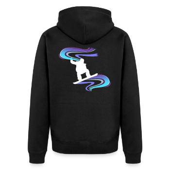 Snowboard Snowboarder blanc tourbillon - Veste à capuche bio Premium Unisexe - noir - Dos - Nico (187cm)