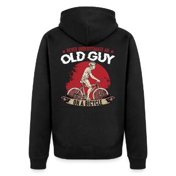 bicycle - Unisex Premium Organic Zip Hoodie - black - Back - Nico (187cm)