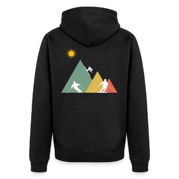 Ski Skiing Winter sports Colorful - Unisex Premium Organic Zip Hoodie - black - Back - Nico (187cm)