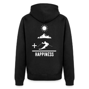 Vacances de ski math blanc - Veste à capuche bio Premium Unisexe - noir - Dos - Nico (187cm)