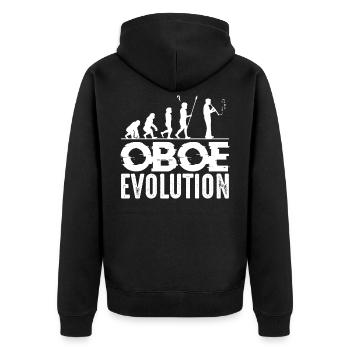 Hautbois évolution hautbois silhouette hautbois cadeau - Veste à capuche bio Premium Unisexe - noir - Dos - Nico (187cm)