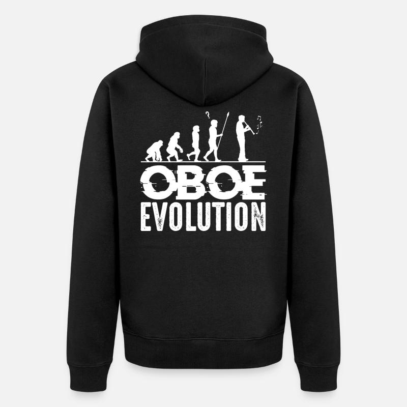 Hautbois évolution hautbois silhouette hautbois cadeau - Veste à capuche bio Premium Unisexe - noir