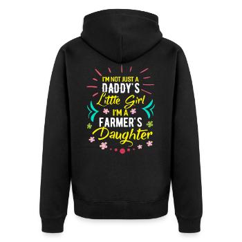 Fille d'agriculteurs - Veste à capuche bio Premium Unisexe - noir - Dos - Nico (187cm)