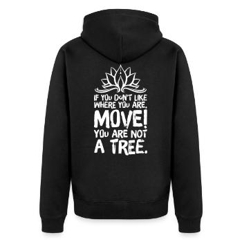 Yoga Méditation Spiritualité Arbre Blanc - Veste à capuche bio Premium Unisexe - noir - Dos - Nico (187cm)
