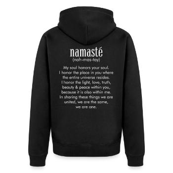 Yoga Méditation Spiritualité Namaste Blanc - Veste à capuche bio Premium Unisexe - noir - Dos - Nico (187cm)