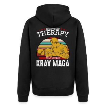 Krav Maga - Veste à capuche bio Premium Unisexe - noir - Dos - Nico (187cm)