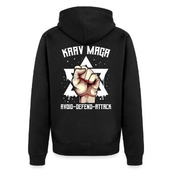 Krav Maga - Veste à capuche bio Premium Unisexe - noir - Dos - Nico (187cm)