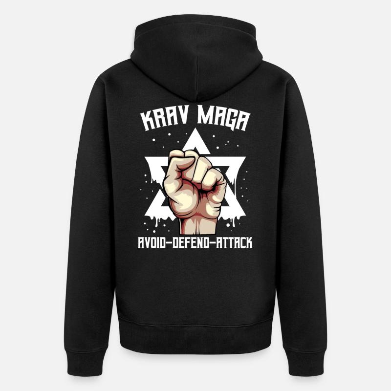 Krav Maga - Veste à capuche bio Premium Unisexe - noir