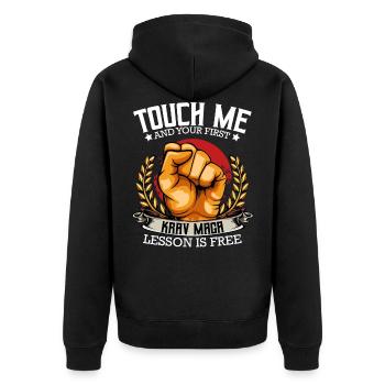 Krav Maga - Veste à capuche bio Premium Unisexe - noir - Dos - Nico (187cm)