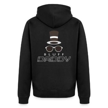 poker - Unisex Premium Organic Zip Hoodie - black - Back - Nico (187cm)