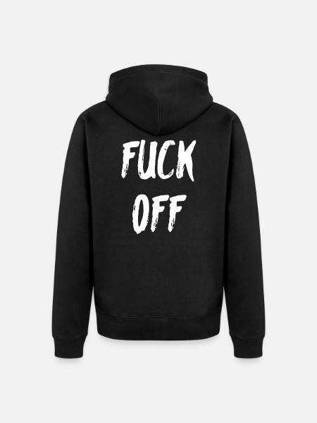 Fuck off - Unisex Premium Organic Zip Hoodie - black