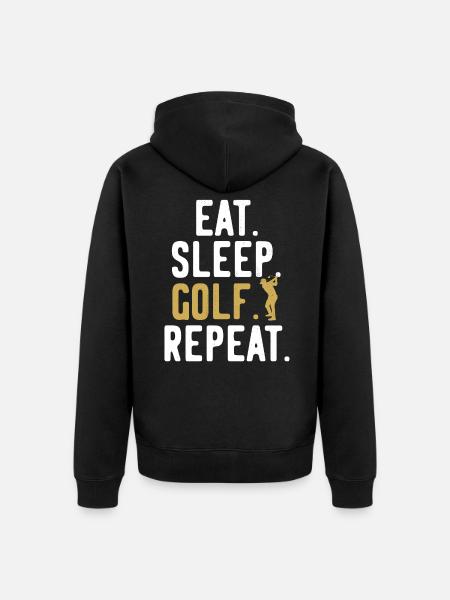 Golf Course Golfers Repeat - Unisex Premium Organic Zip Hoodie - black