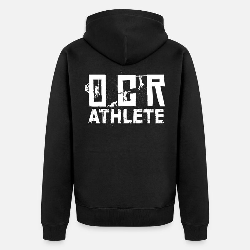 Course d'obstacles d'athlète OCR - Veste à capuche bio Premium Unisexe - noir