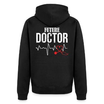 Docteur Docts Cadeaux - Veste à capuche bio Premium Unisexe - noir - Dos - Nico (187cm)