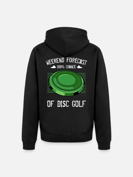 Frisbee - Unisex Premium Organic Zip Hoodie - black