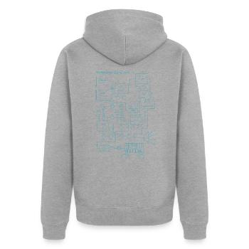 Synthesizer signal path - Unisex Premium Organic Zip Hoodie - heather grey - Back - Nico (187cm)