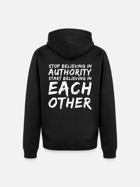 Anarchist anarchism anarchy authority - Unisex Premium Organic Zip Hoodie - black