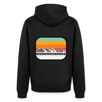 Siebengebirge Bonn - Unisex Premium Bio Zip Hoodie - Schwarz - Hinten - Nico (187cm)