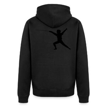 Silhouette d'escrime - Veste à capuche bio Premium Unisexe - noir - Dos - Nico (187cm)