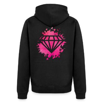 diamond pink - Unisex Premium Organic Zip Hoodie - black - Back - Nico (187cm)