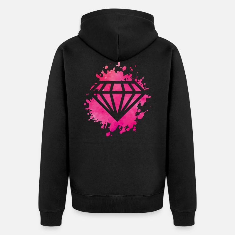 rose diamant - Veste à capuche bio Premium Unisexe - noir