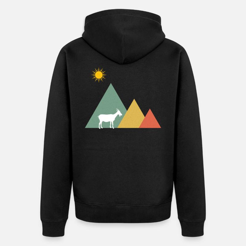 Ziege Ziegenbock Alpen - Unisex Premium Bio Zip Hoodie - Schwarz