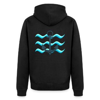 navigation à voile - Veste à capuche bio Premium Unisexe - noir - Dos - Nico (187cm)