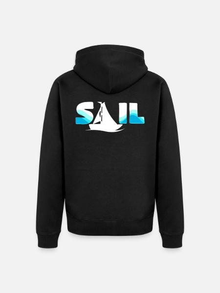 Segeln - Unisex Premium Bio Zip Hoodie - Schwarz