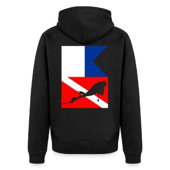 Drapeaux de plongeurs - Veste à capuche bio Premium Unisexe - noir - Dos - Nico (187cm)