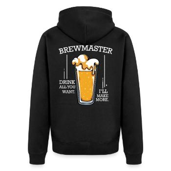 brew beer - Unisex Premium Organic Zip Hoodie - black - Back - Nico (187cm)