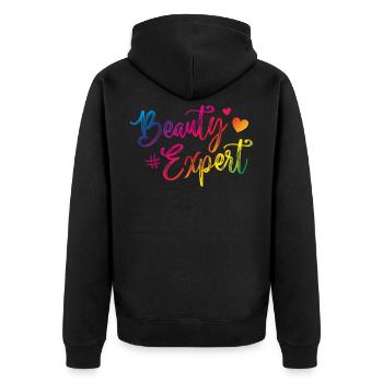 expert en beauté coeur coloré - Veste à capuche bio Premium Unisexe - noir - Dos - Nico (187cm)