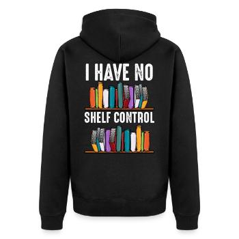 Read books - Unisex Premium Organic Zip Hoodie - black - Back - Nico (187cm)