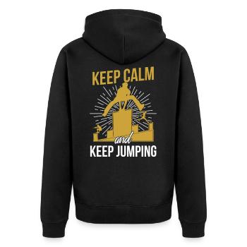Parkour Sport Freerunning Quiet - Unisex Premium Organic Zip Hoodie - black - Back - Nico (187cm)