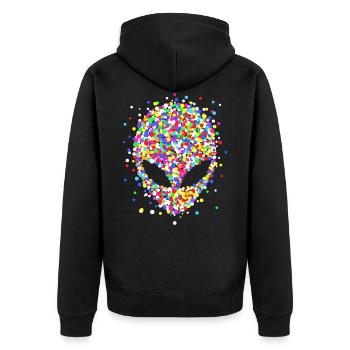 Extraterrestre de confettis - Veste à capuche bio Premium Unisexe - noir - Dos - Nico (187cm)