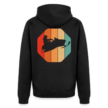 T-shirt rétro de traîneau de motoneige vintage - Veste à capuche bio Premium Unisexe - noir - Dos - Nico (187cm)