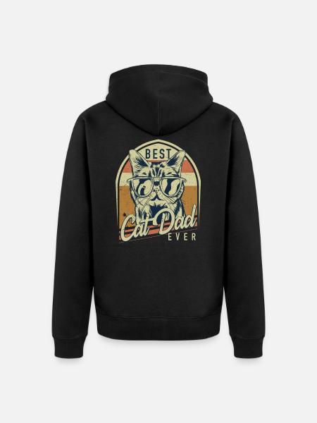 Best Cat Dad Ever - Unisex Premium Organic Zip Hoodie - black