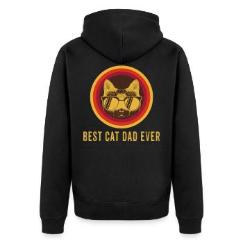 Best Cat Dad Ever - Unisex Premium Organic Zip Hoodie - black - Back - Nico (187cm)