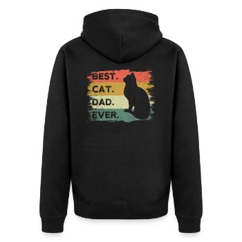 Best Cat Dad Ever - Unisex Premium Organic Zip Hoodie - black - Back - Nico (187cm)