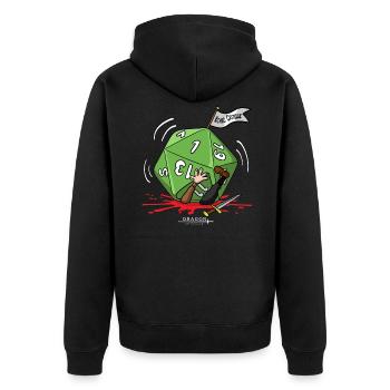 Critical failure - Unisex Premium Organic Zip Hoodie - black - Back - Nico (187cm)