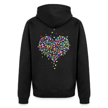 Coeur de confettis - Veste à capuche bio Premium Unisexe - noir - Dos - Nico (187cm)