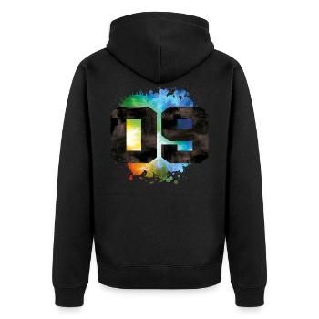 09 Coloré numéro - Veste à capuche bio Premium Unisexe - noir - Dos - Nico (187cm)