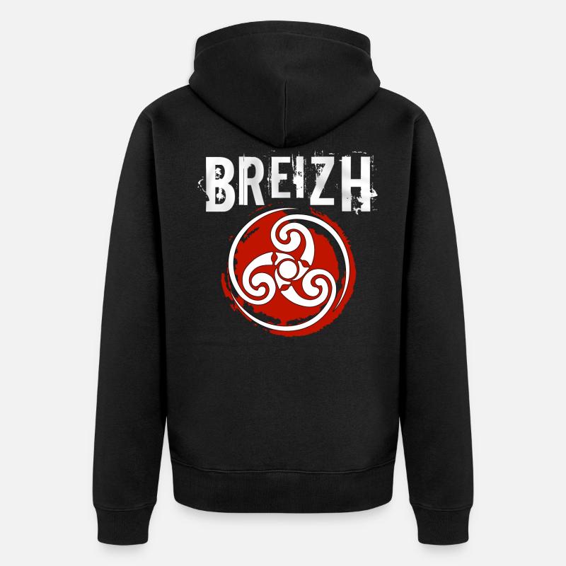 Breizh Triskel - Veste à capuche bio Premium Unisexe - noir