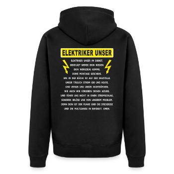 Les électriciens notre - Veste à capuche bio Premium Unisexe - noir - Dos - Nico (187cm)