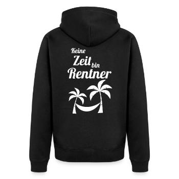 Lustige Geschenke für Rentner Ruhestand - Unisex Premium Bio Zip Hoodie - Schwarz - Hinten - Nico (187cm)